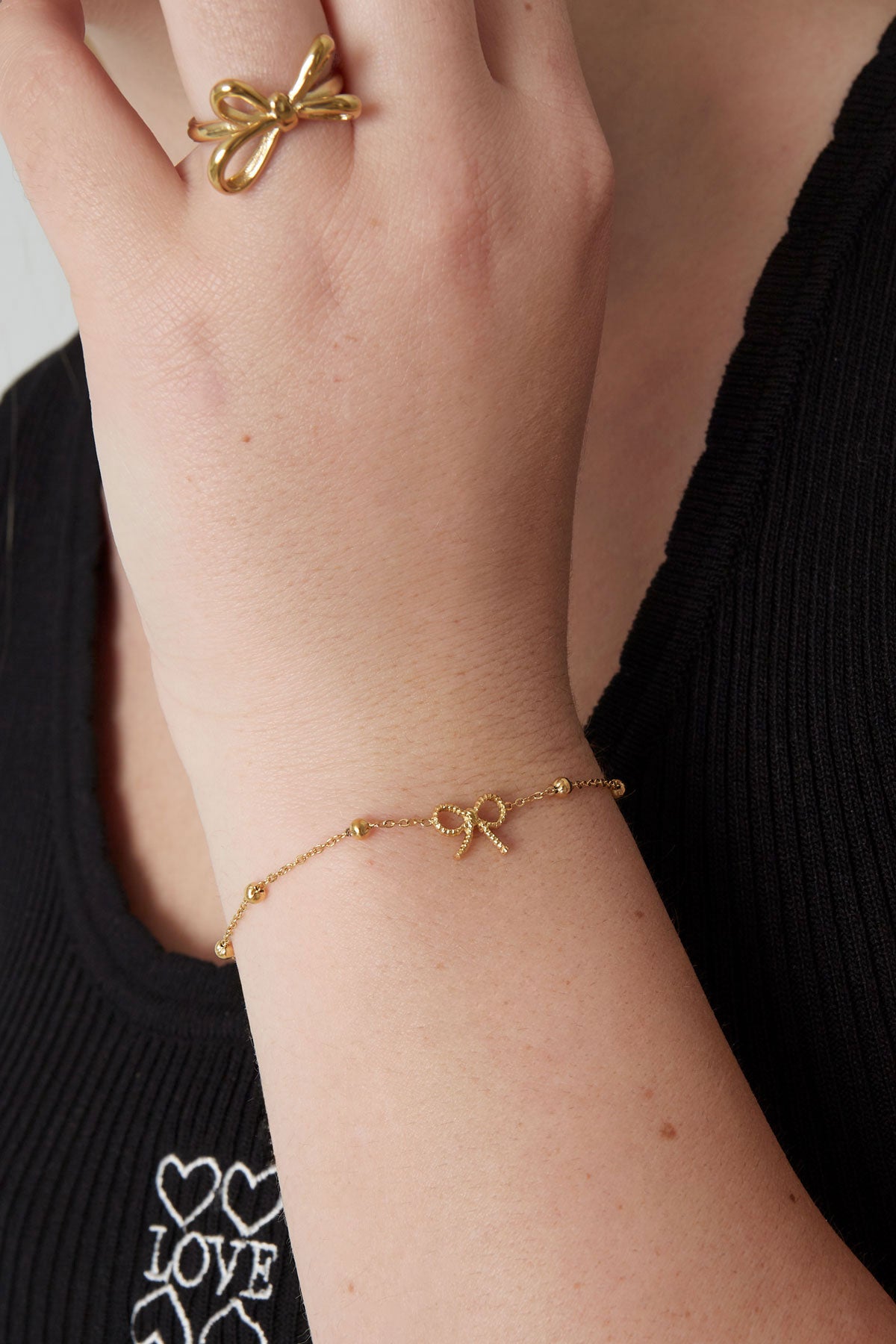 Cute bow armband - goud