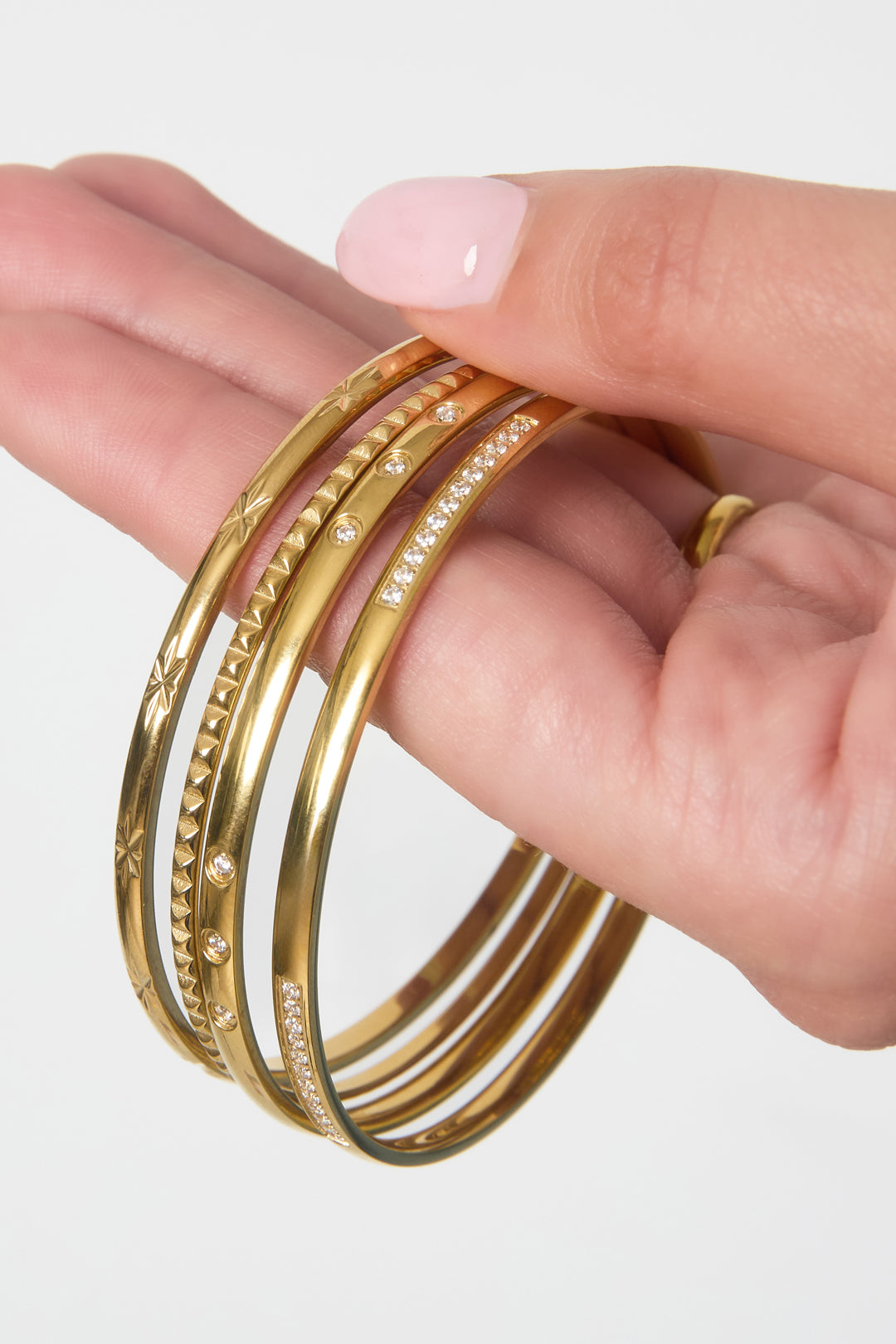 Mini studs bangle armband - goud