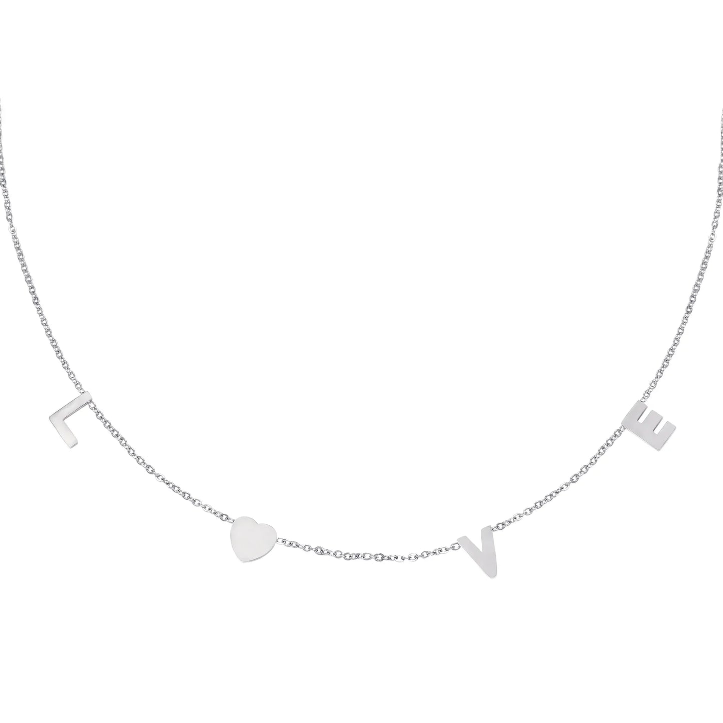 I love u ketting zilver
