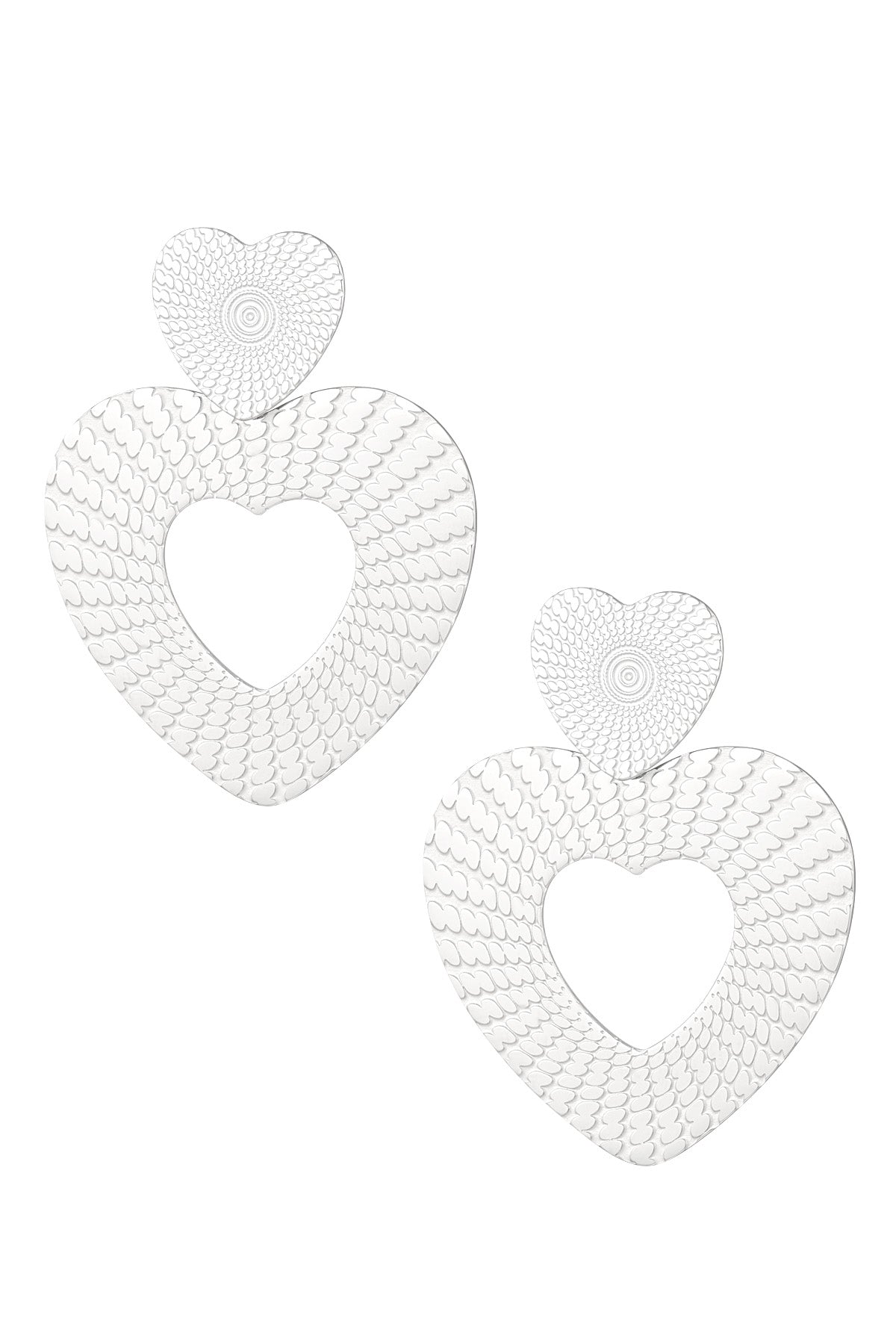 Double heart - oorbellen