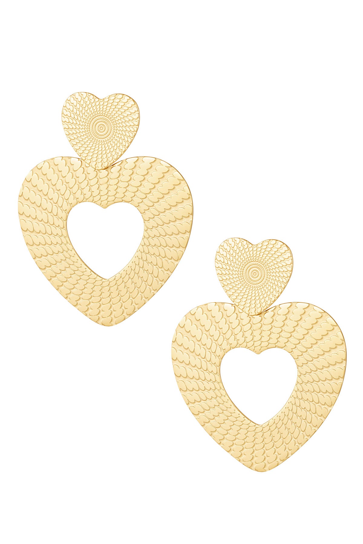 Double heart - oorbellen