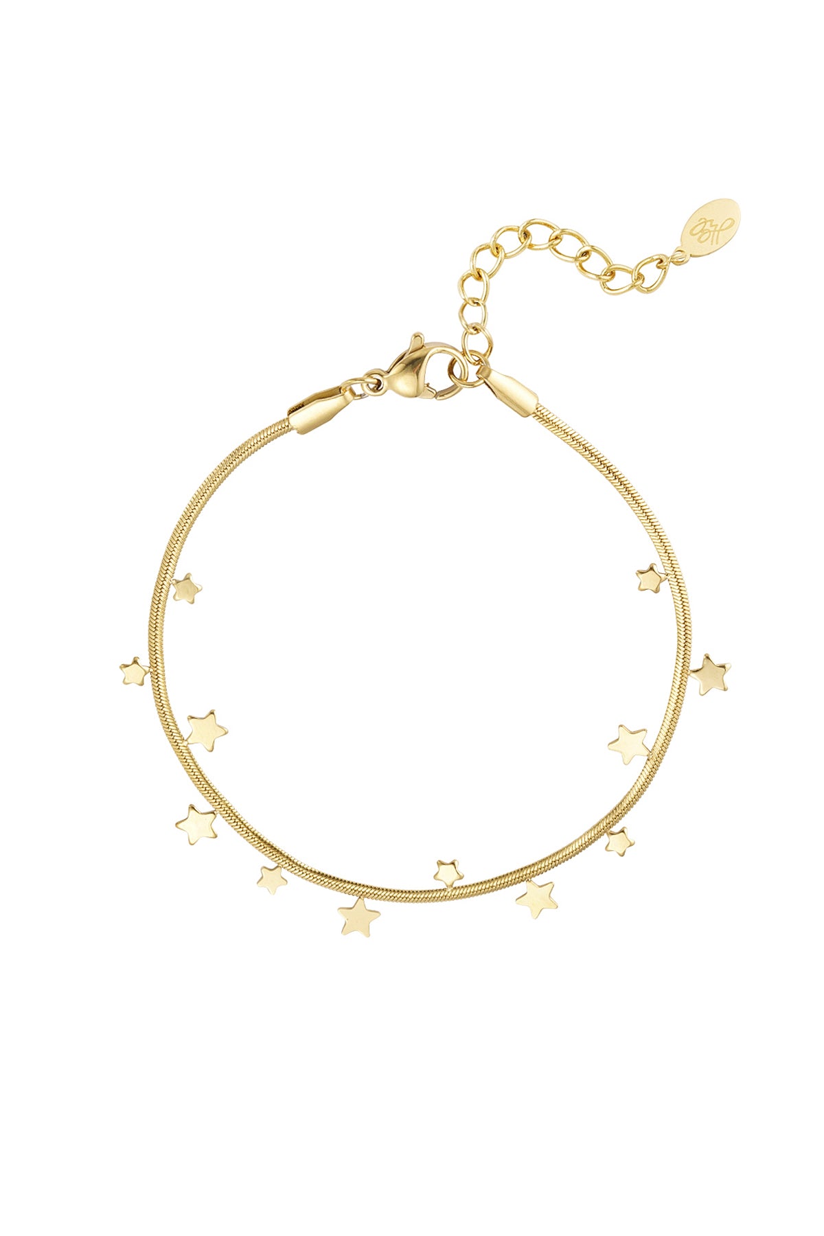 armband met sterretjes, rvs