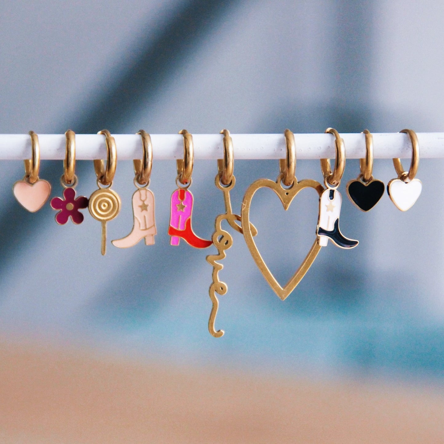 Zwarte YeeHaw earcandy set oorbellen - goud