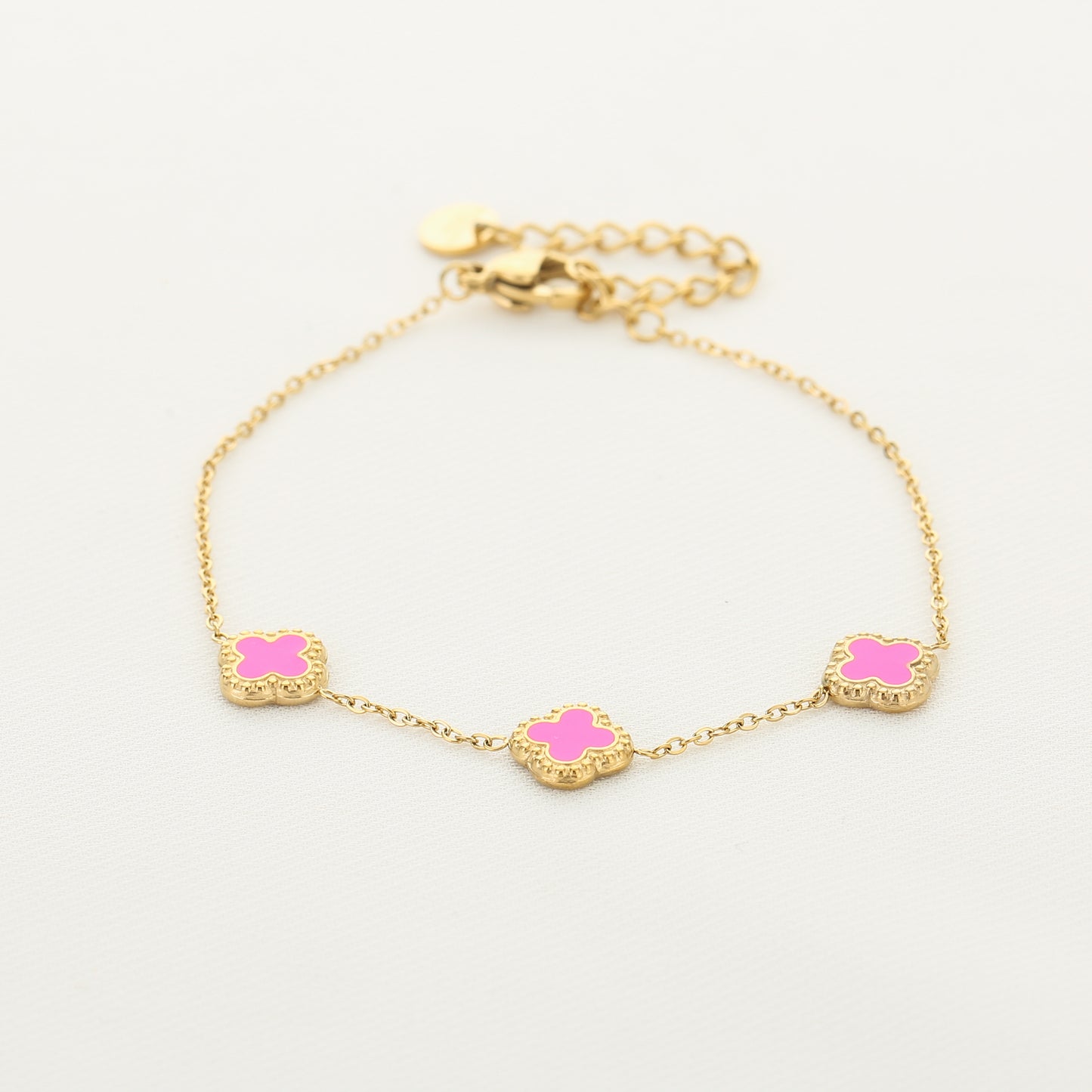 Pink clover - armband