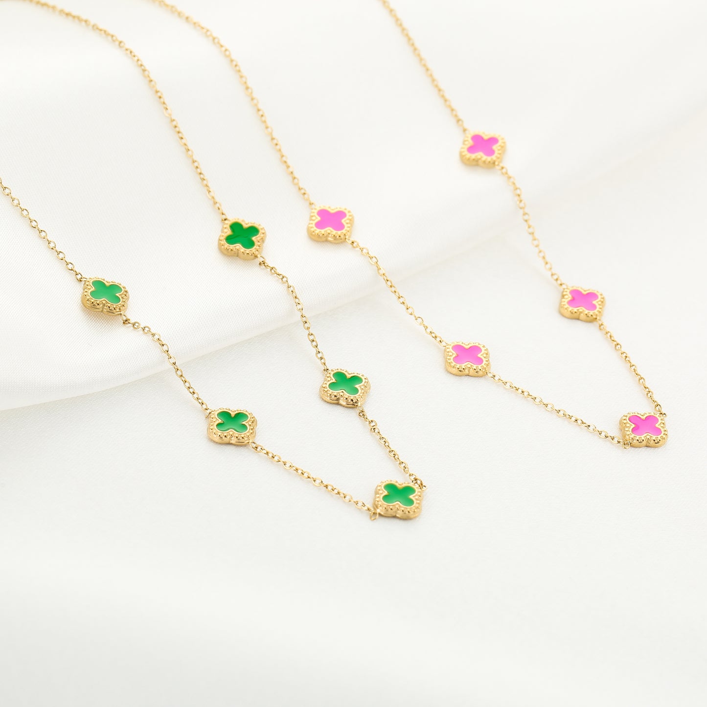 Pink clover - ketting