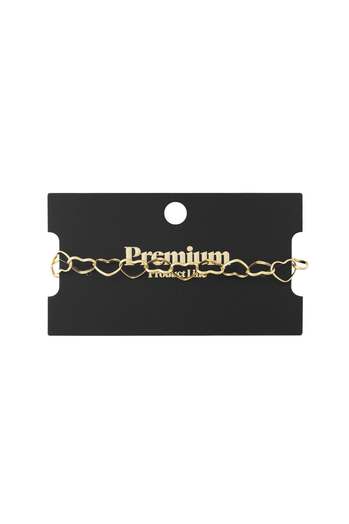 Heart chain armband - goud