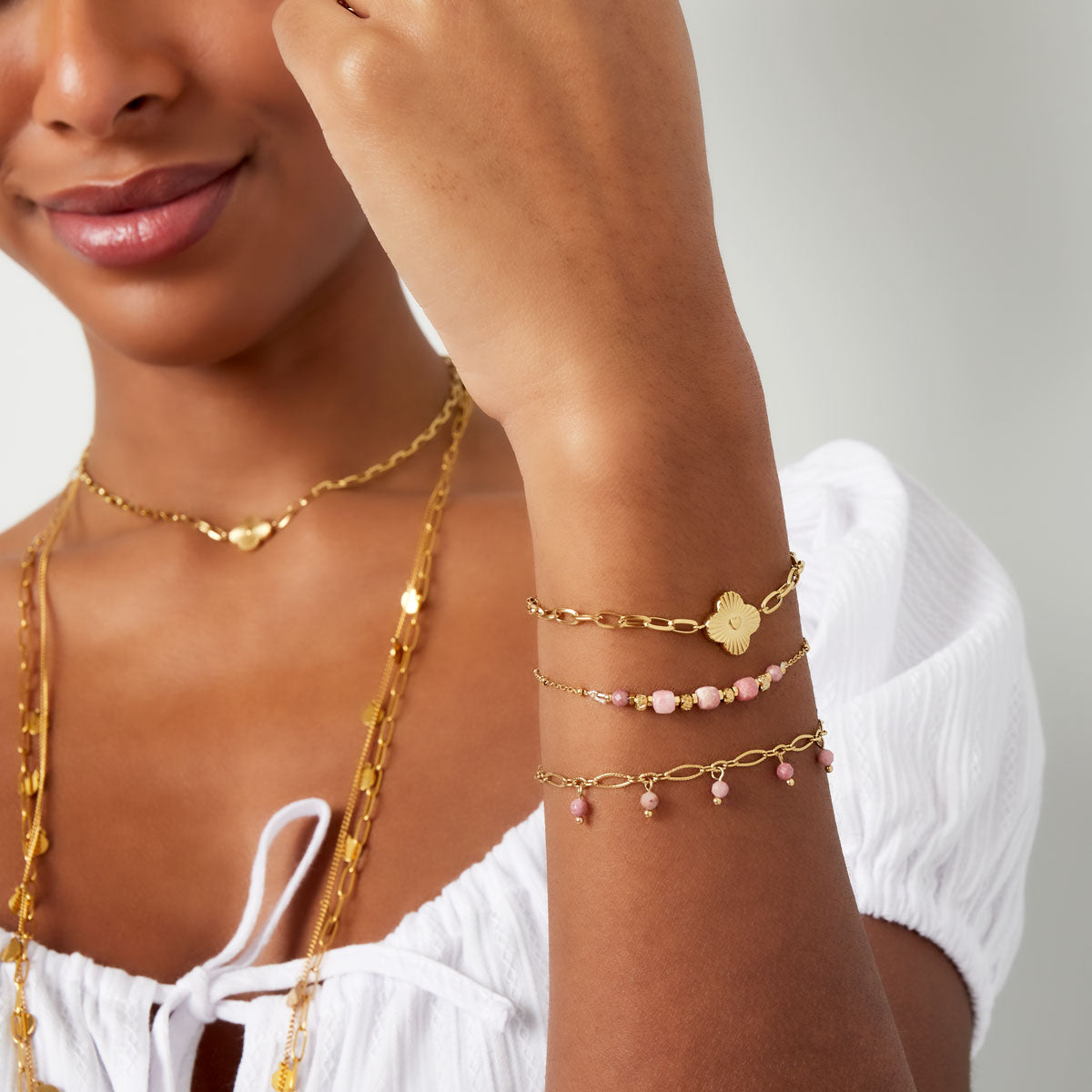 Flower armband - goud