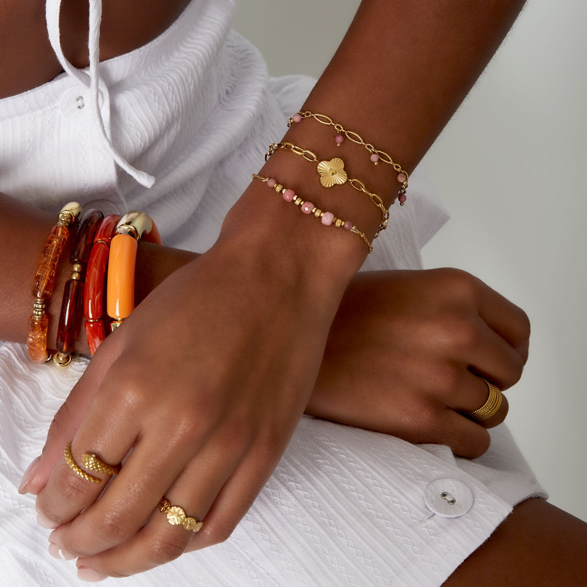 Flower armband - goud