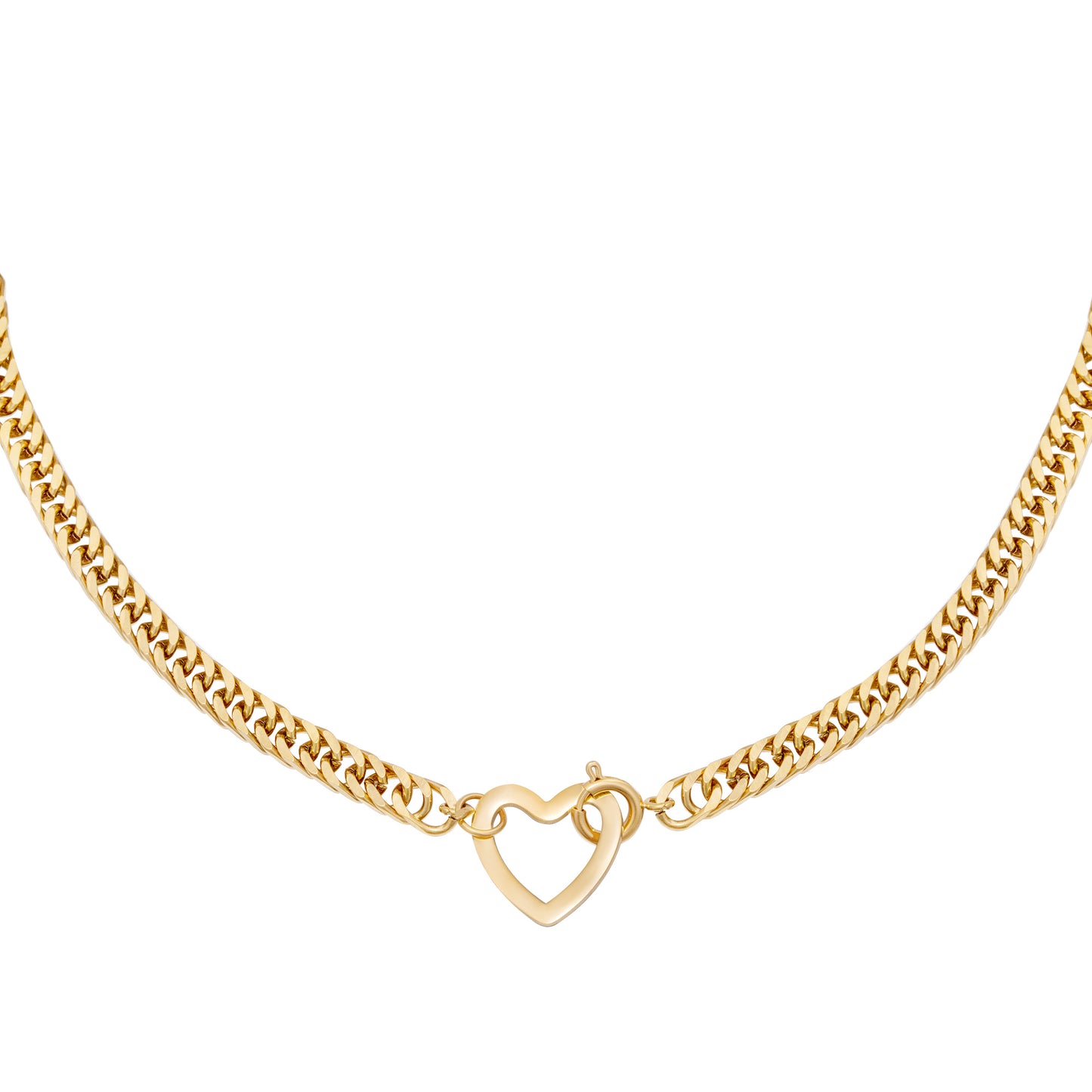 chunky ketting, hart ketting, rvs ketting