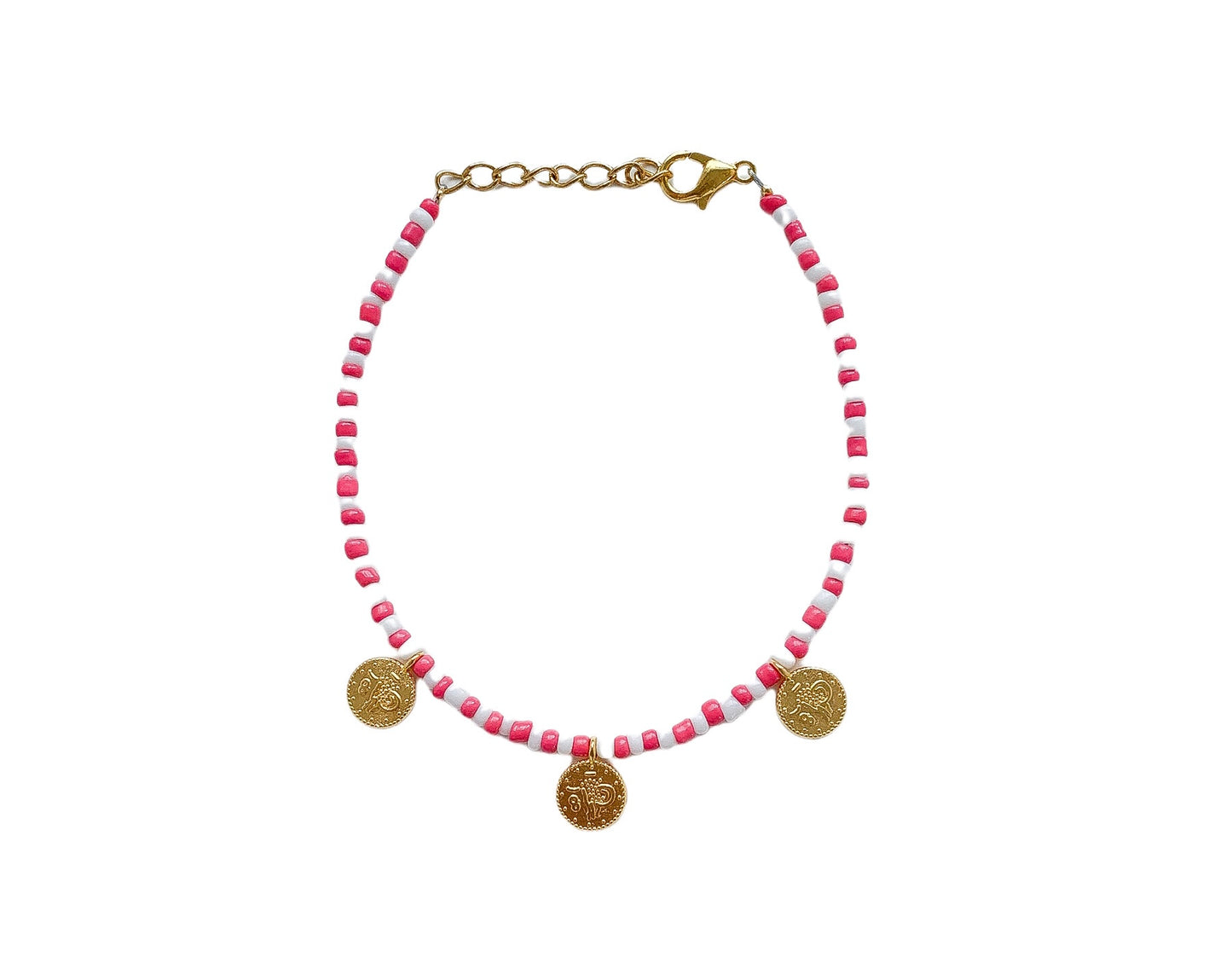 kralen armbandje met muntjes