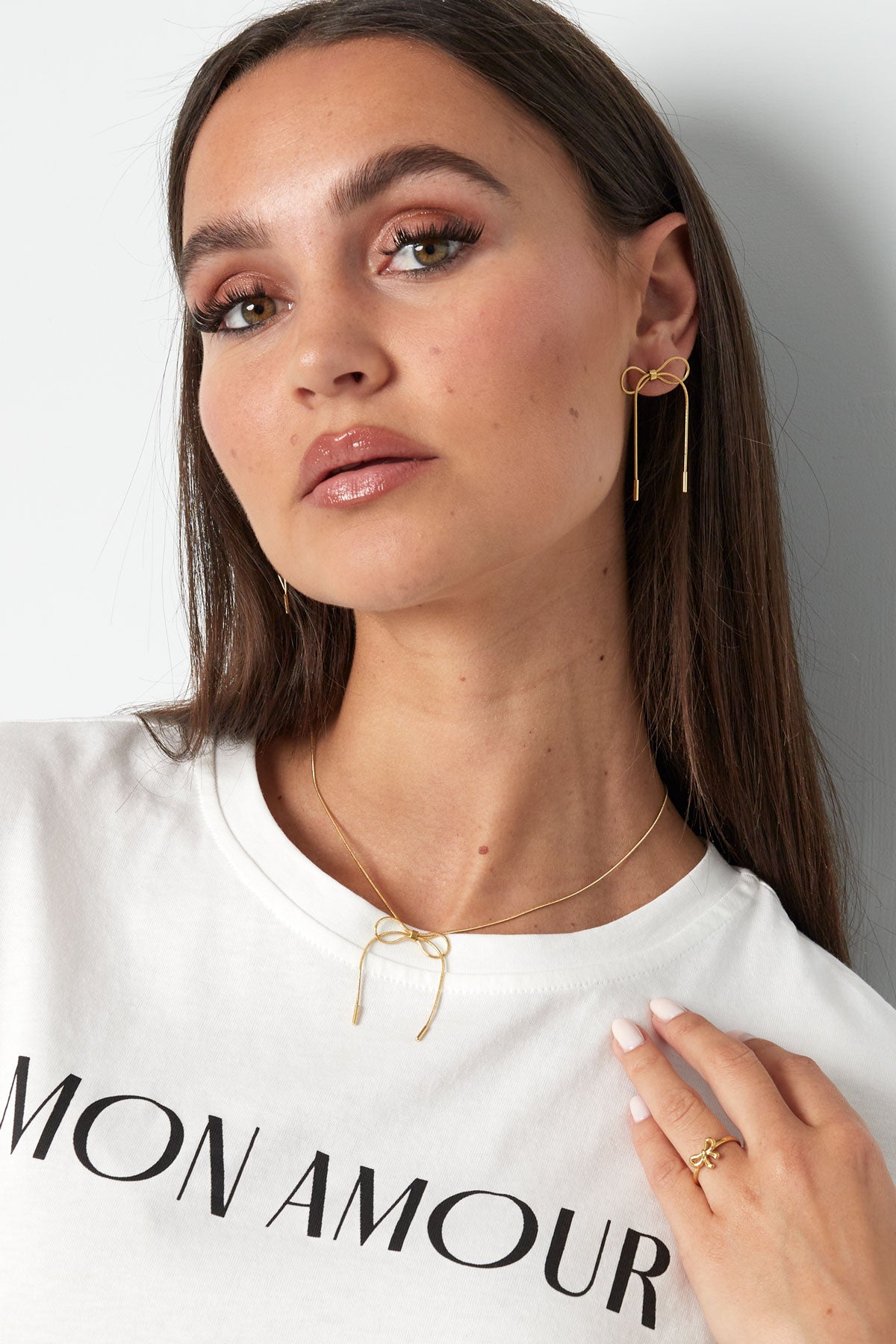 Thin Bow ketting - goud