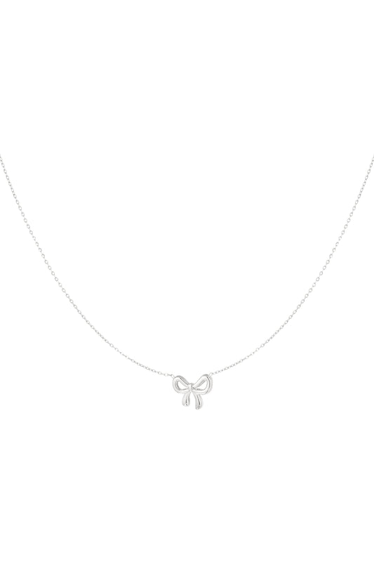 Simple Bow ketting - zilver