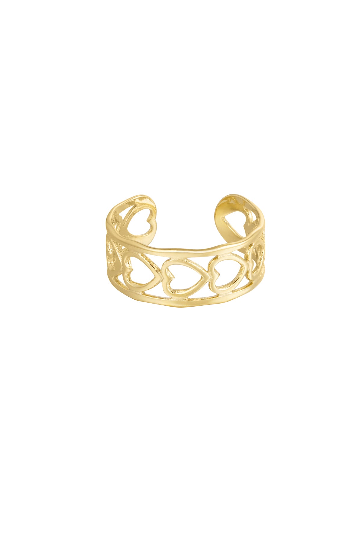 roestvrijstalen ring met hartjes