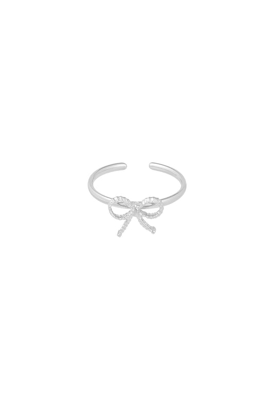 Cute Bow ring - zilver