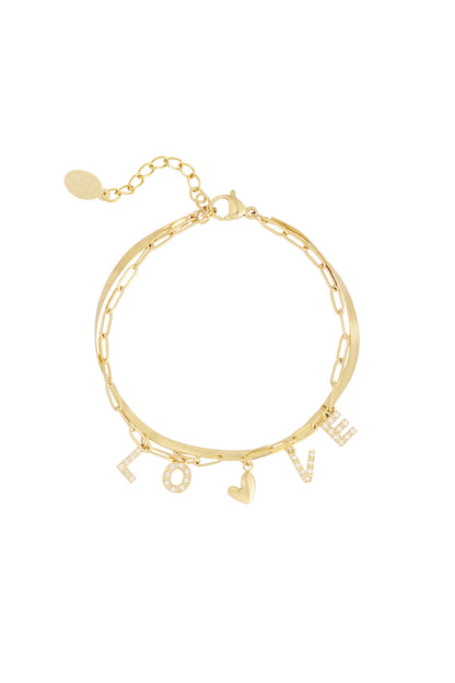 Falling in love armband - goud