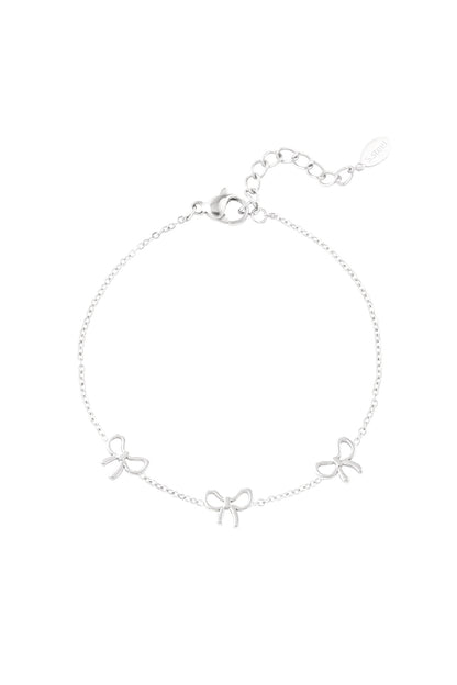 Three in a bow armband - zilver
