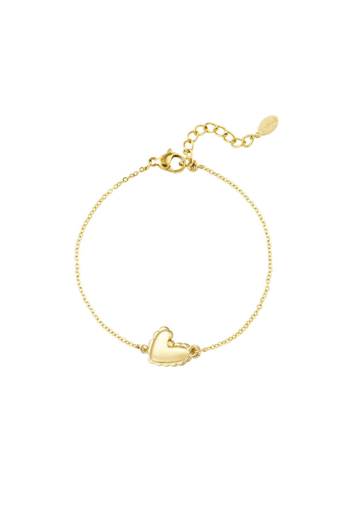 Heart charm armband - goud