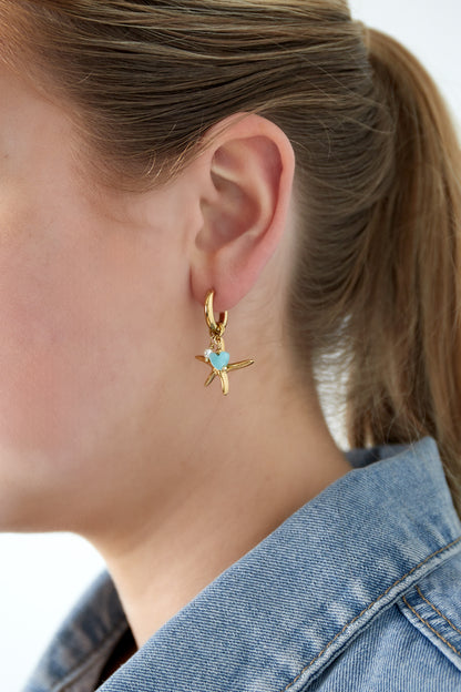 Seastar oorbellen - goud