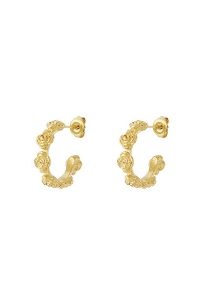 Rose oorbellen - goud