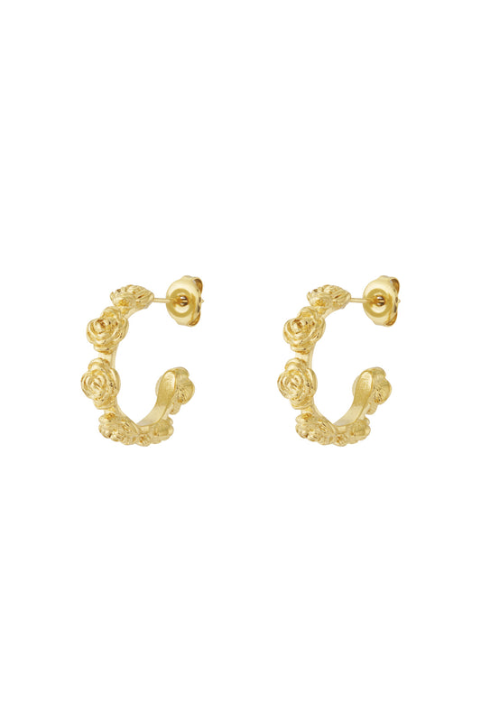 Rose oorbellen - goud