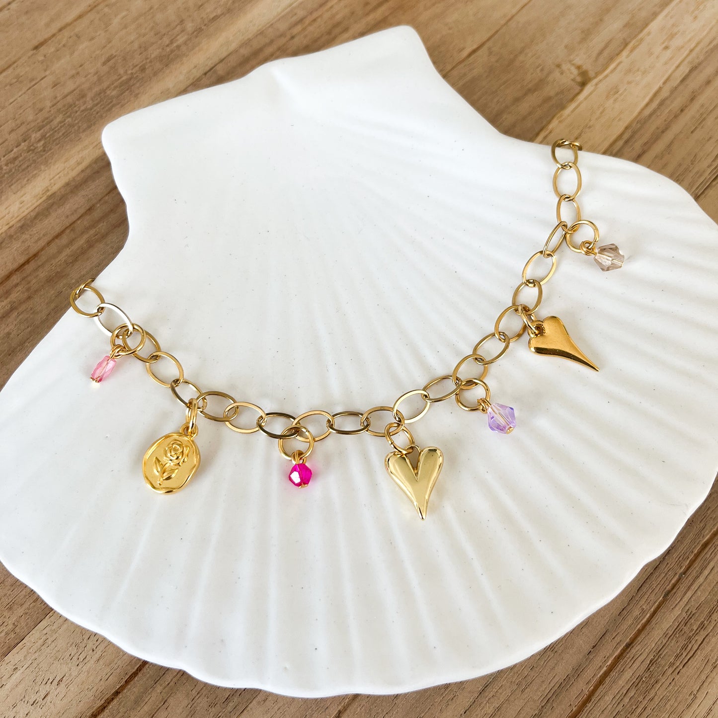 Touch of pink ketting - goud