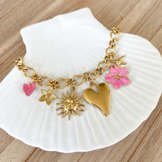 Tropical Bloom ketting - goud