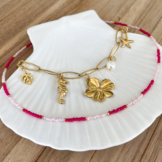 Touch of red ketting - goud