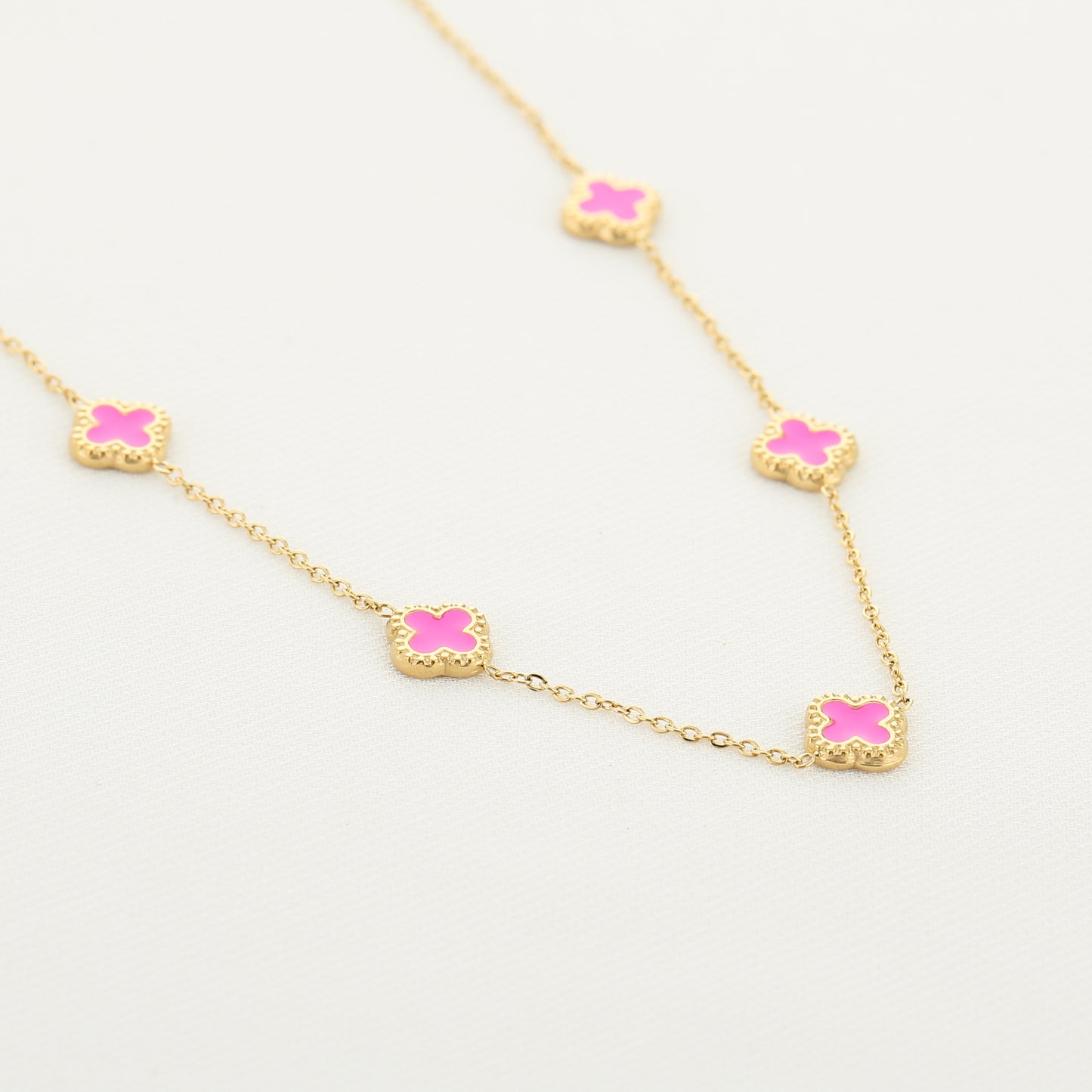 Pink clover - ketting