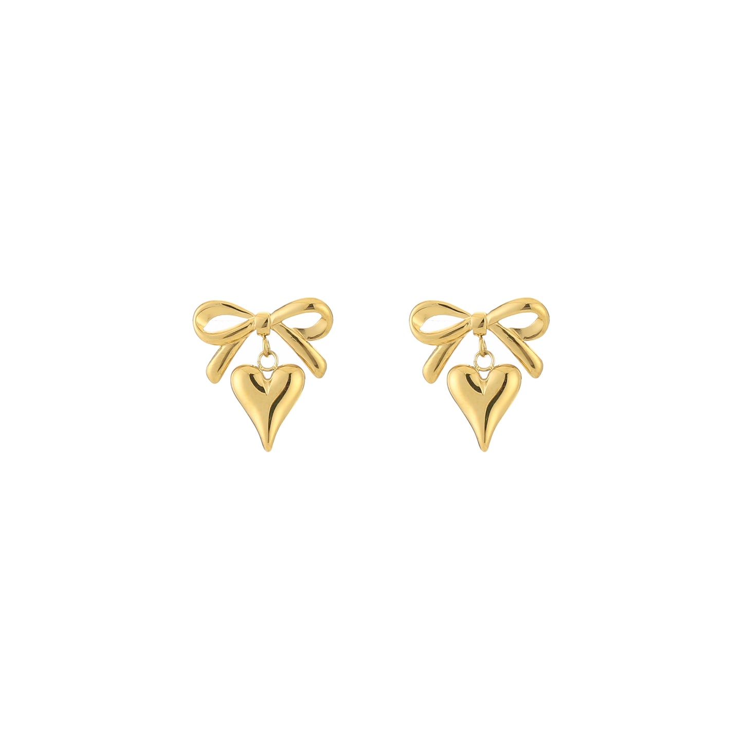 Bow love oorbellen - goud