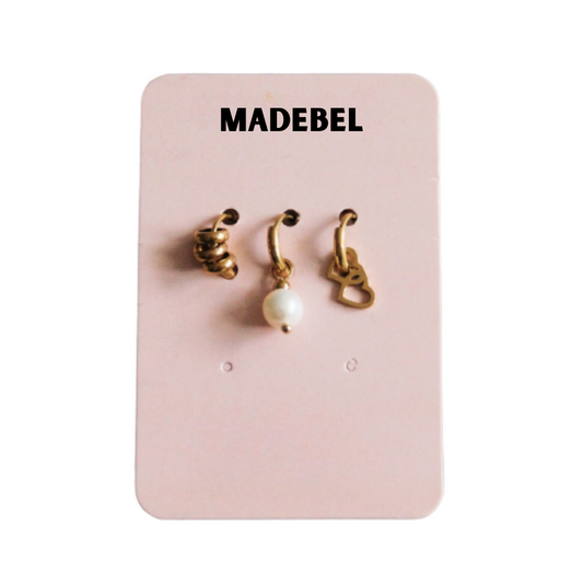 Parel earcandy set oorbellen - goud