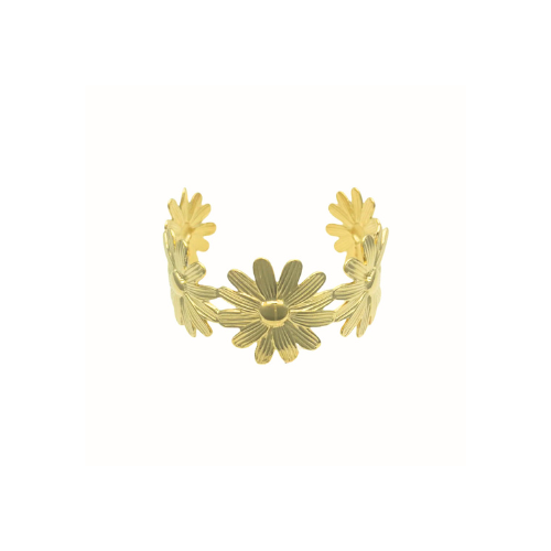 Flower bangle - goud