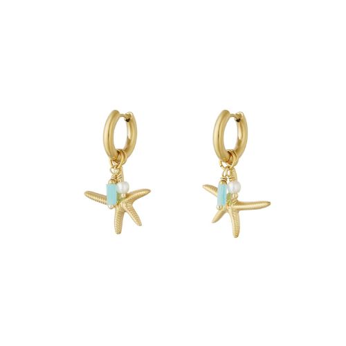 Seastar oorbellen - goud