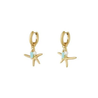 Seastar oorbellen - goud