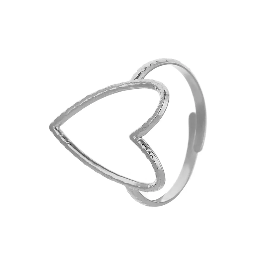 Open your heart ring - zilver
