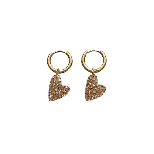 Glitter gold lovely oorbellen - goud