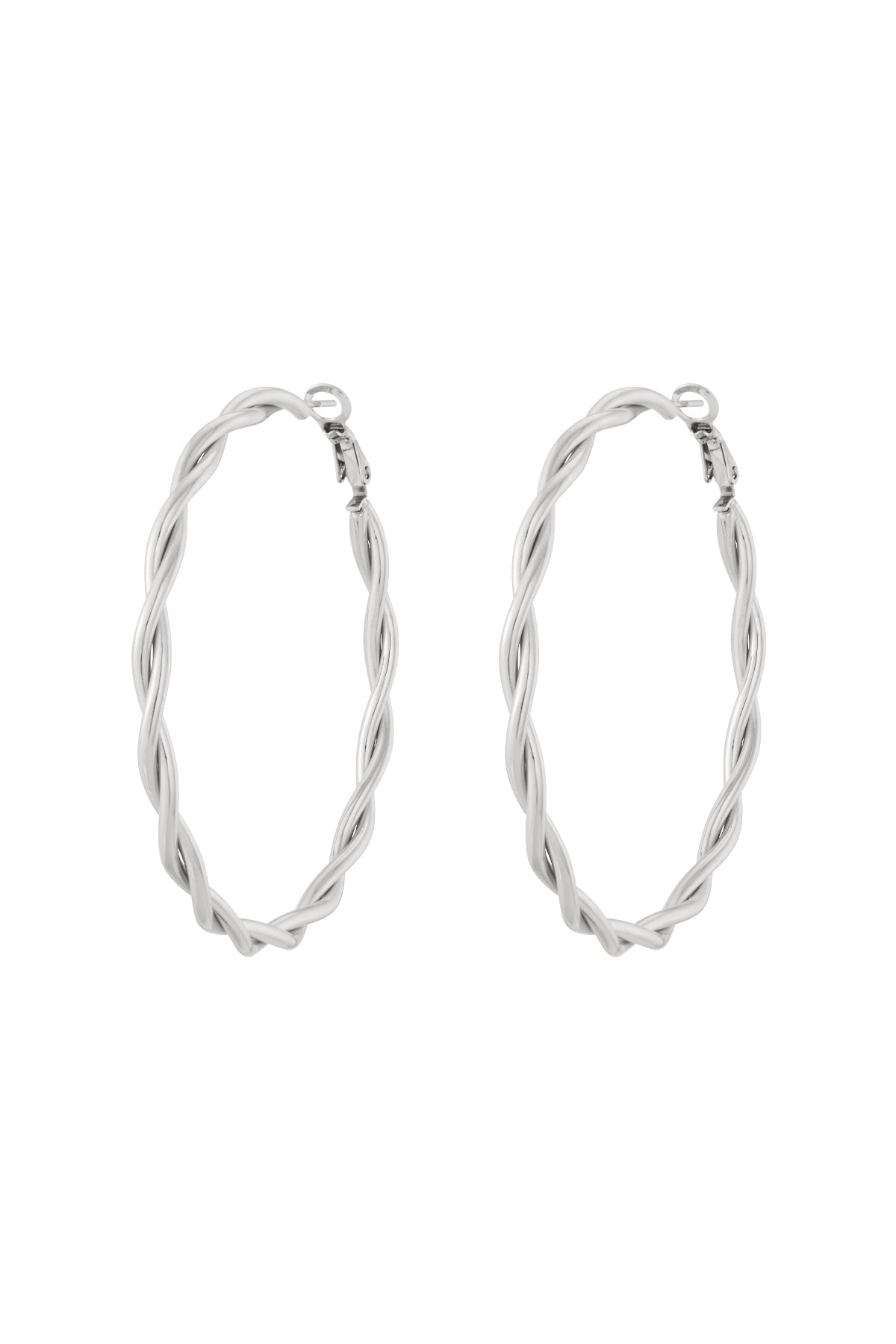 Twisted hoop oorbellen - zilver