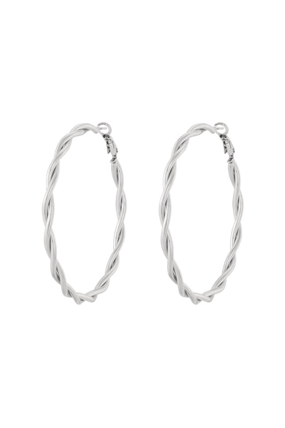Twisted hoop oorbellen - zilver