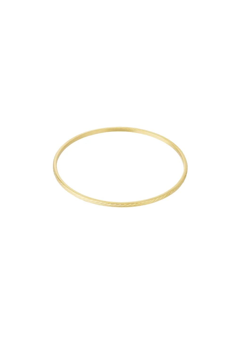 mini visgraat bangle armband - goud