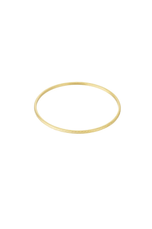 Mini visgraat bangle armband - goud