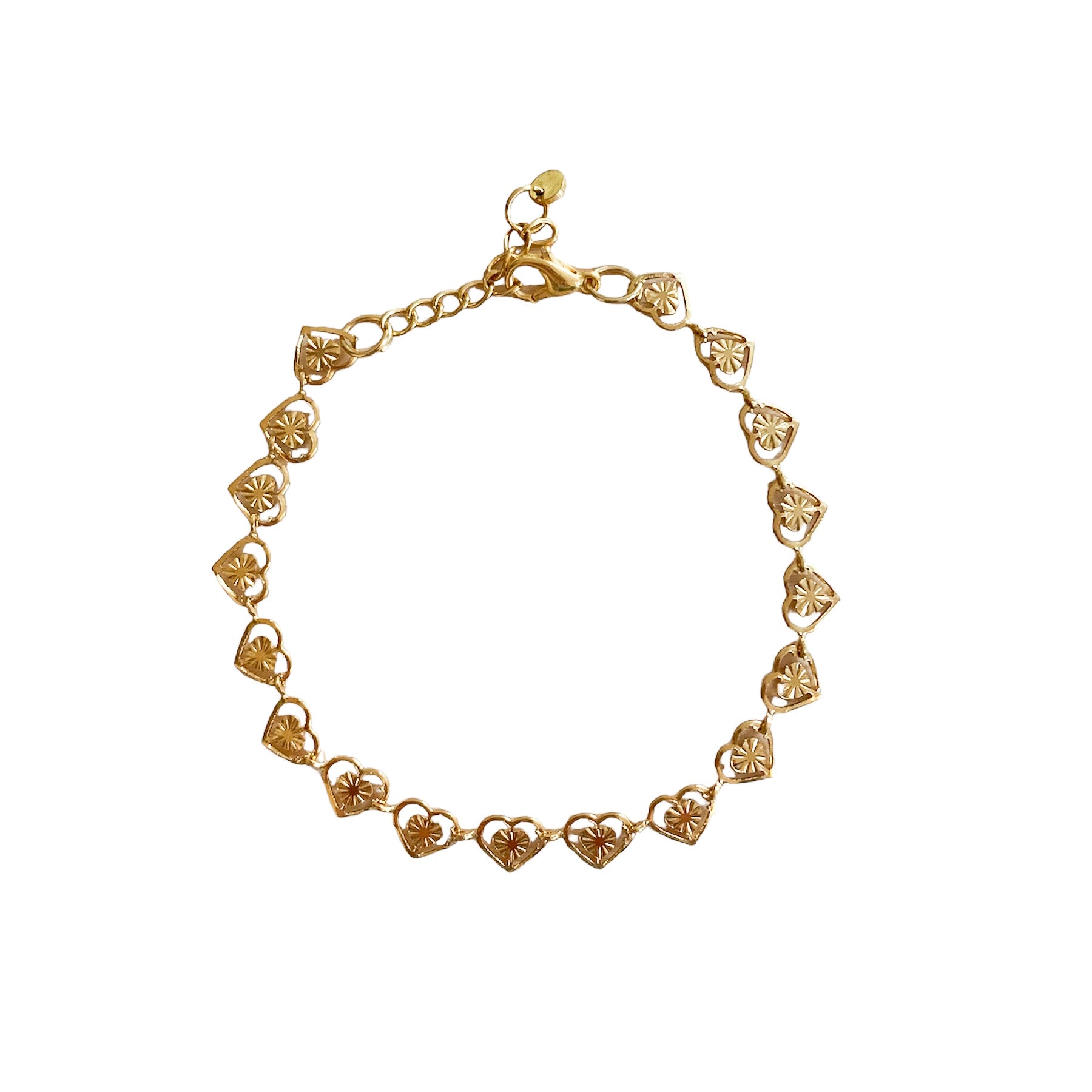 Armbandje met hartjes goud