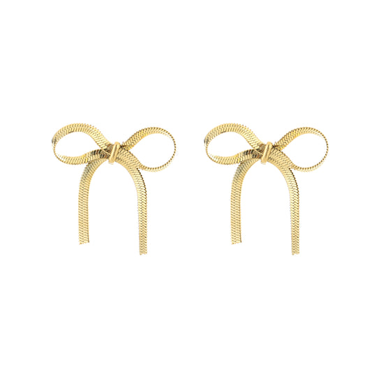 Trendy bow oorbellen - goud